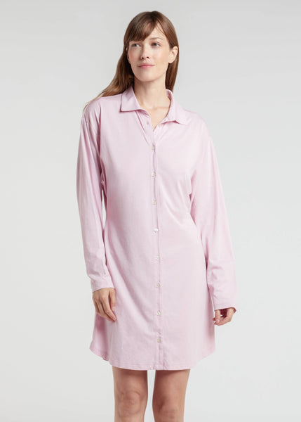 CASSIDY Long Sleeve Sleep Shirt in Pink Rain