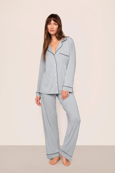 GISELE Long PJ Set in Gray Dawn/Navy