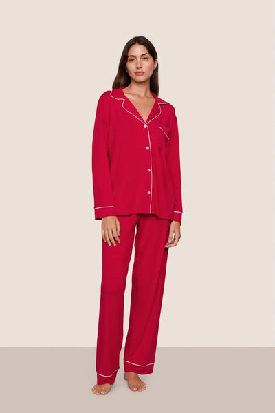 GISELE Long PJ Set in Holly Red