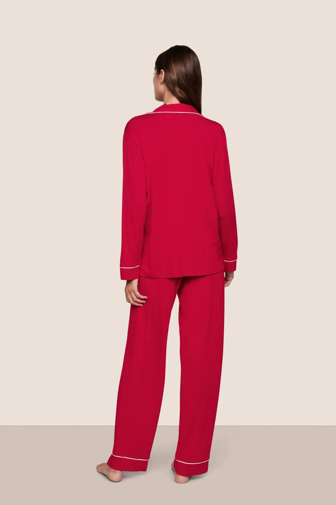 GISELE Long PJ Set in Holly Red