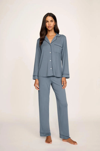 GISELE Long PJ Set in Moonlight Blue