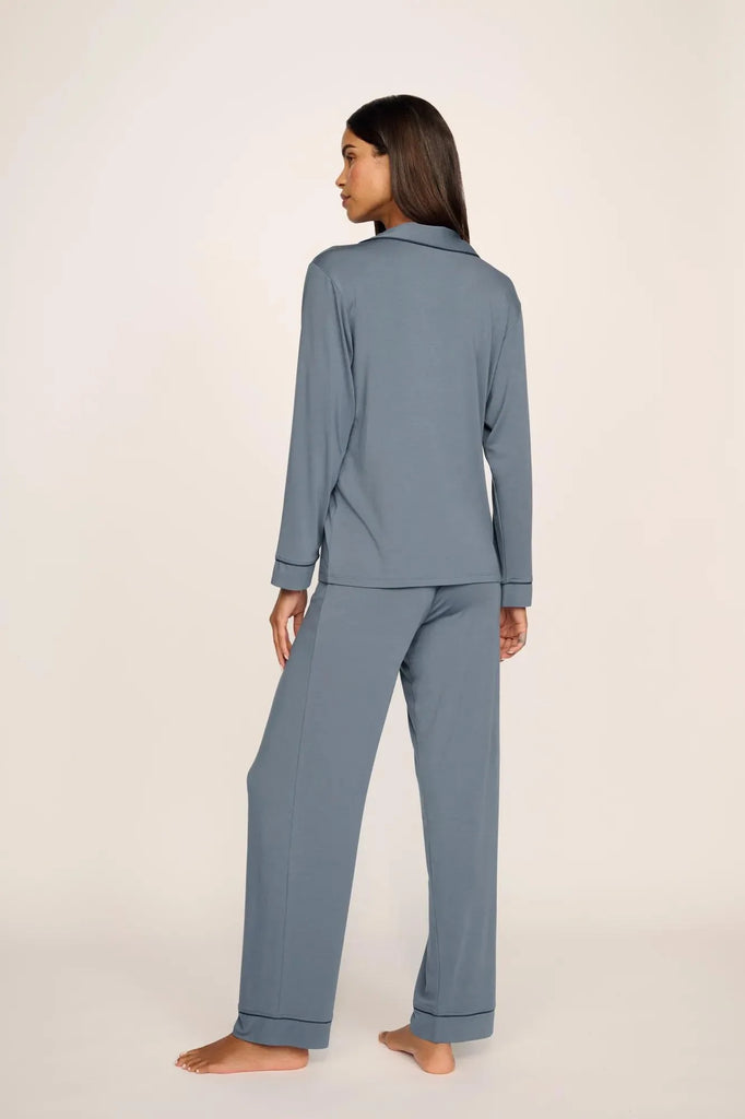GISELE Long PJ Set in Moonlight Blue