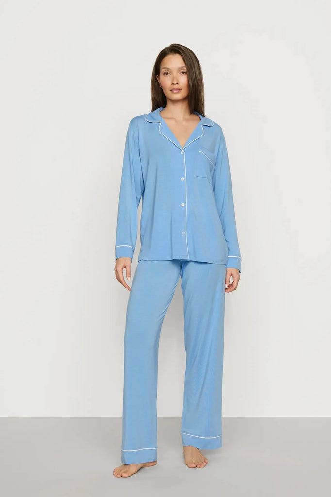 GISELE Long PJ Set in Summer Blue