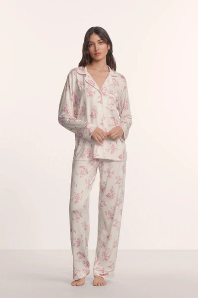 GISELE Long PJ Set in Rose Garden Cameo Pink