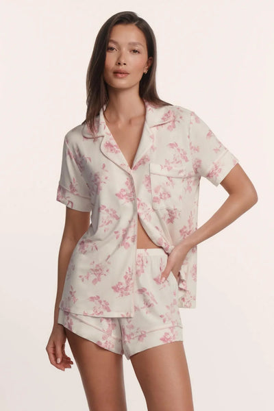 GISELE Relaxed Short PJ Set in Rose Garden Cameo Pink