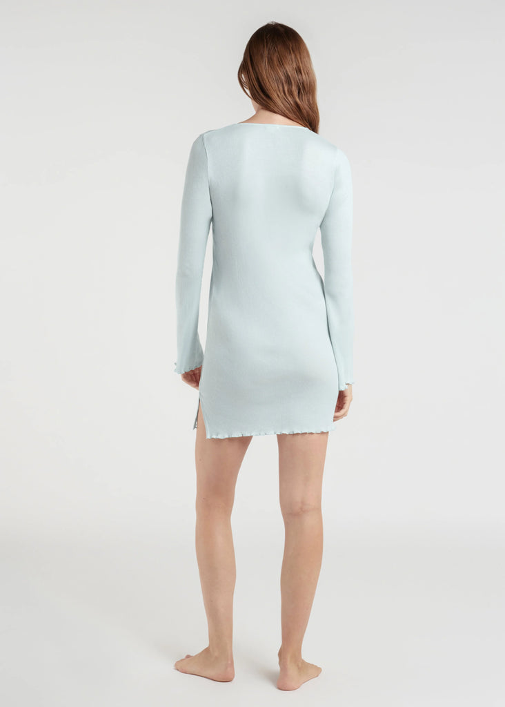 ROMA Long Sleeve Sleep Shirt in Seafoam