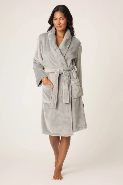 LUXE PLUSH Robe in Frost Grey