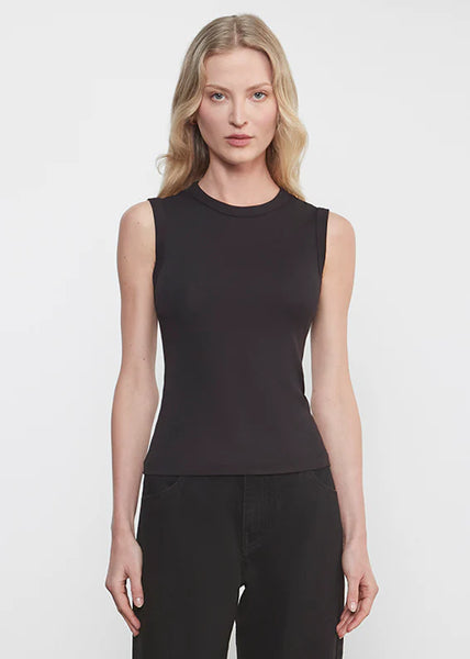Supima Cotton New Classic Sleeveless Tee in Black