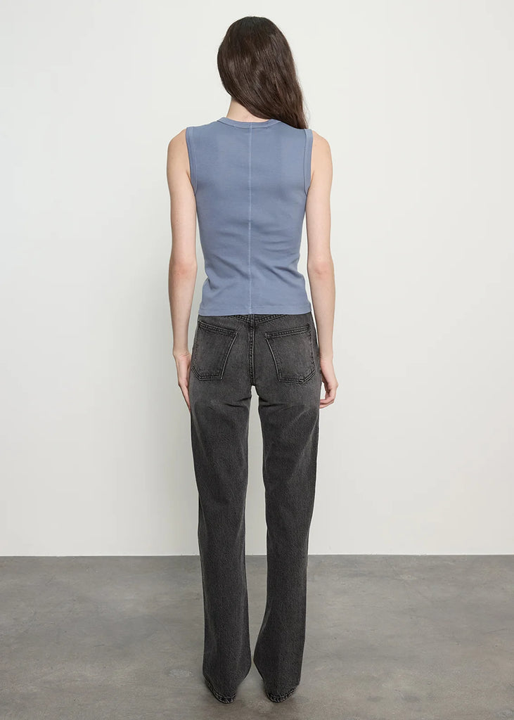 Supima Cotton New Classic Sleeveless Tee in Steel Blue