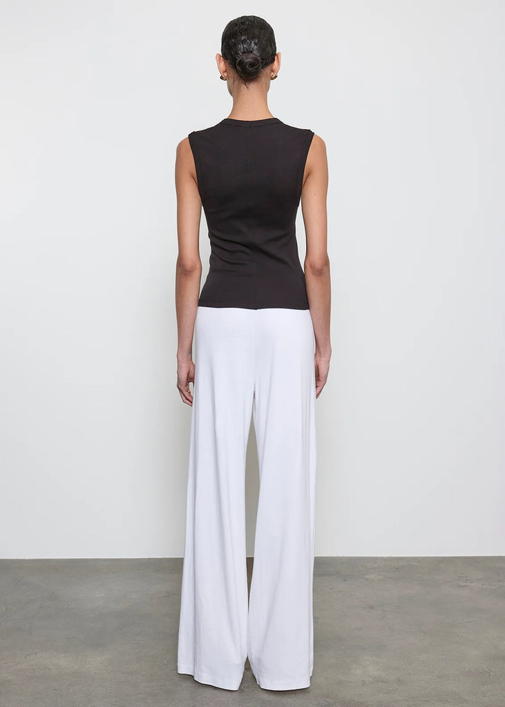 Supima Cotton Sleeveless V-Neck Tank in Black