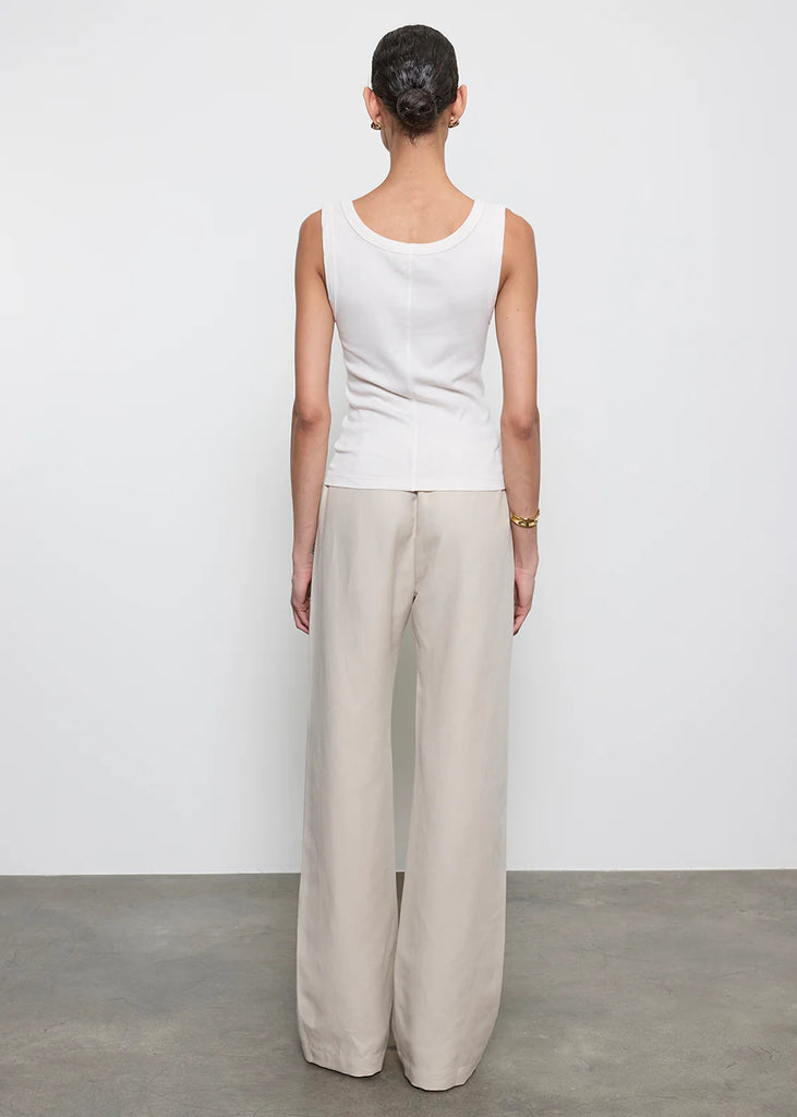 Supima Baby Rib Tank in Pearl Grey