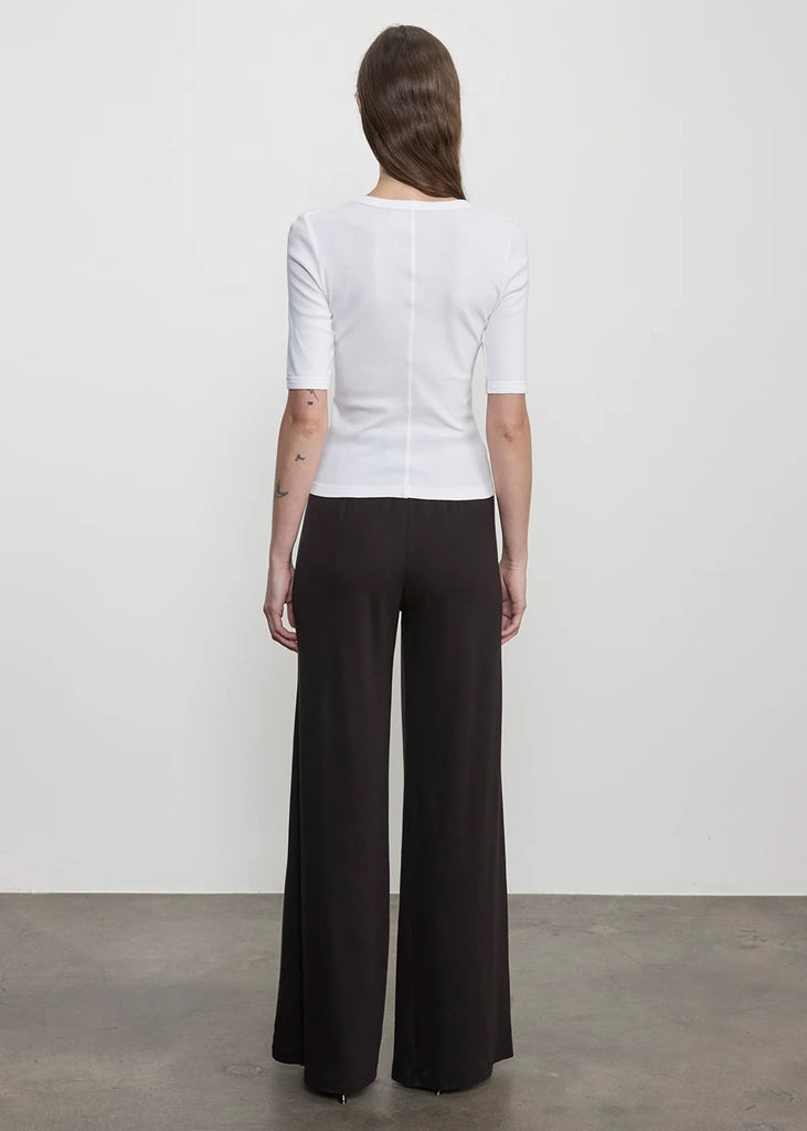 Soft Cotton Half Sleeve Tee in White