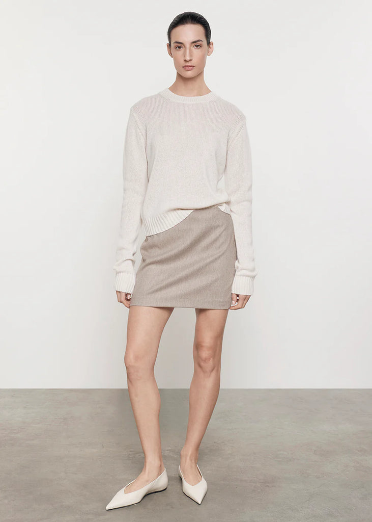 Cashmere Easy Crew Neck Sweater in Chalk