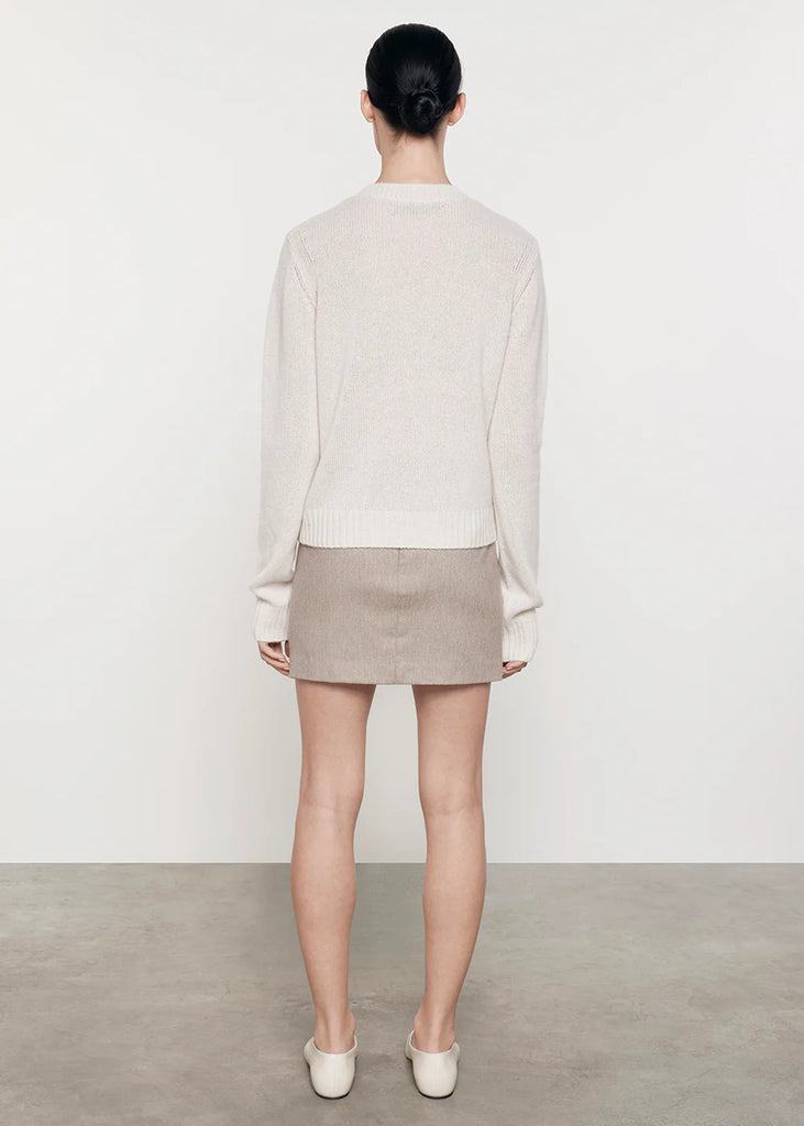 Cashmere Easy Crew Neck Sweater in Chalk