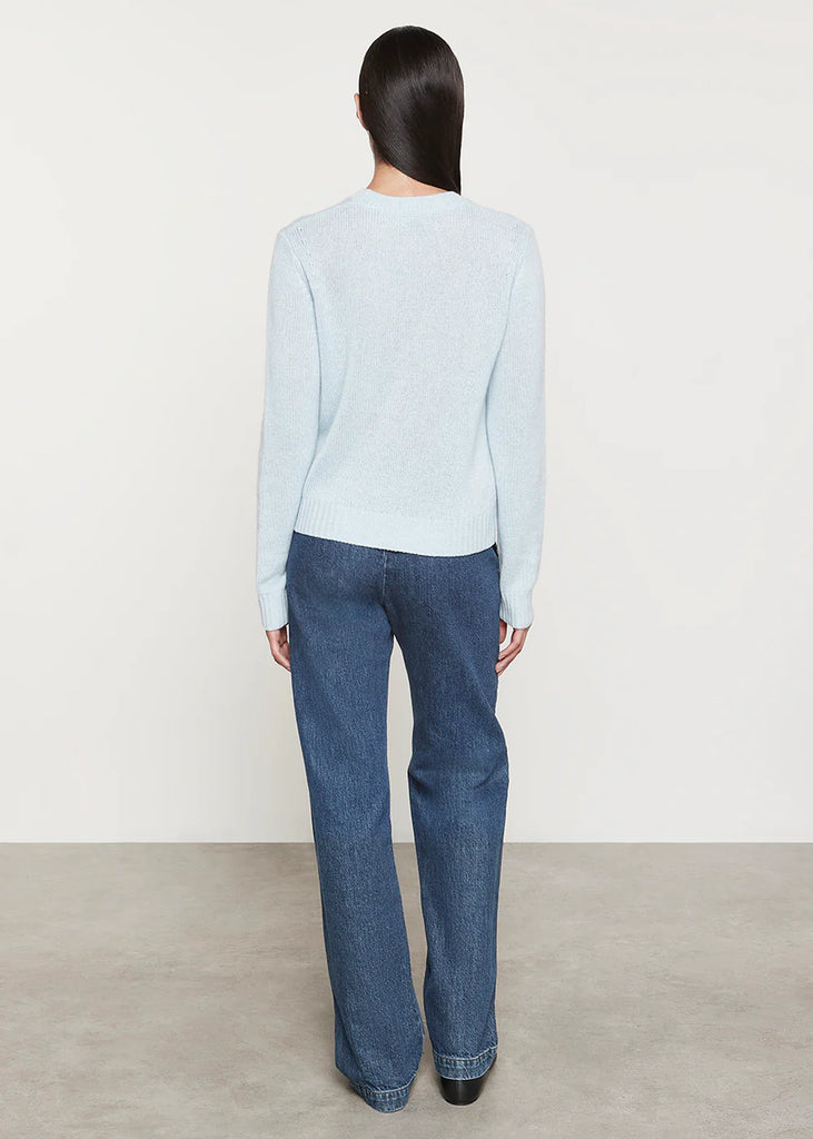 Cashmere Easy Crew Neck Sweater in Sky Blue