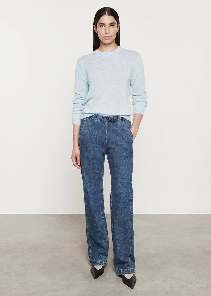 Cashmere Easy Crew Neck Sweater in Sky Blue