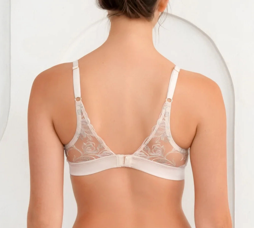PRESTIGE Silk & Lace Bralette in Blush