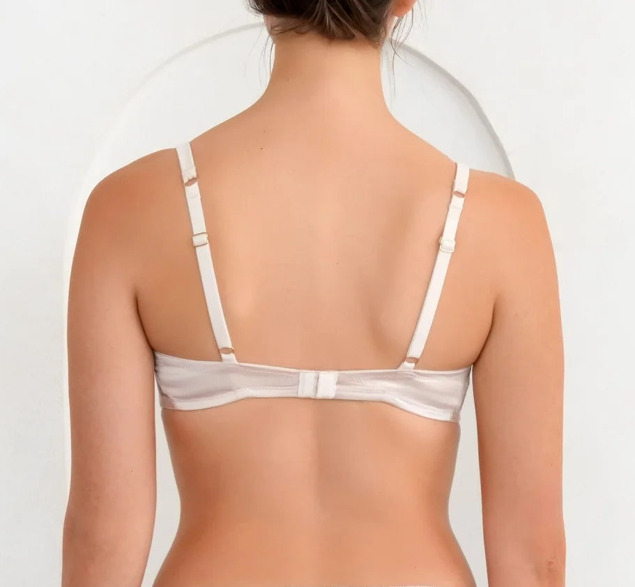 PRESTIGE Silk & Lace Demi Bra in Blush