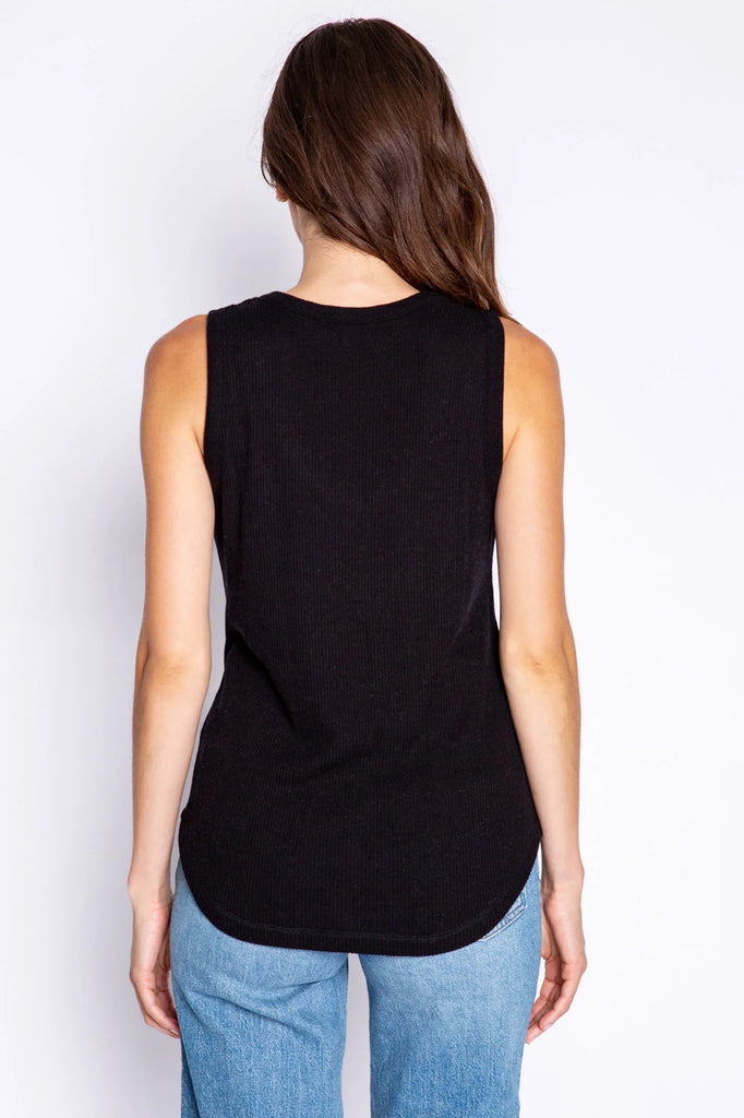 Textured Essentials Tank in Black