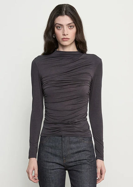 Fluid Jersey Twist Top in Phantom