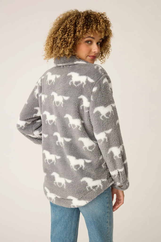 GET COZY Jacket in Grey Horses