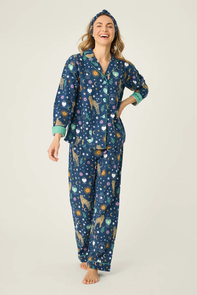 WILD AT HEART Long PJ Set in Navy