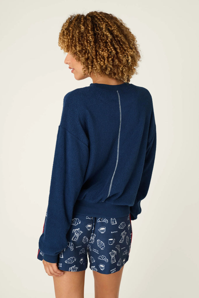 BONJOUR BABE Boucle Bonjour Sweater in Deep Navy
