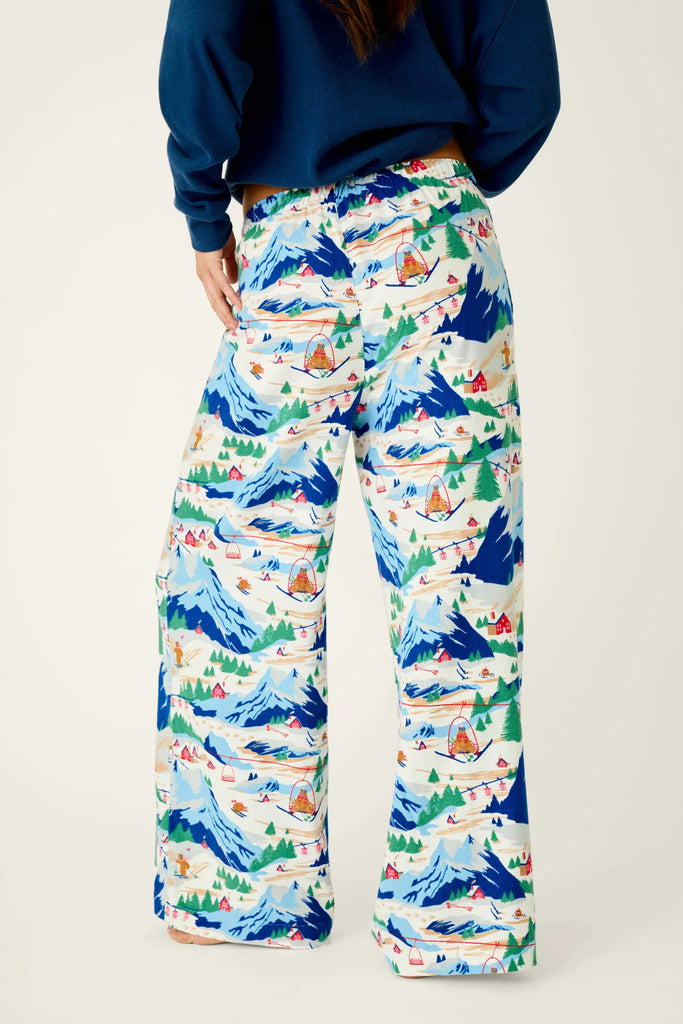 SKI YA LATER Flannel Pants in Moon Blue
