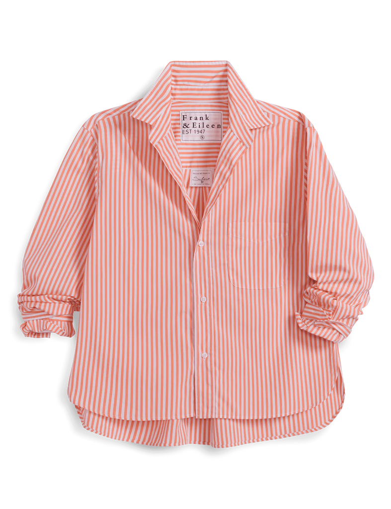 SILVIO Superluxe Shirt in Peach Stripe