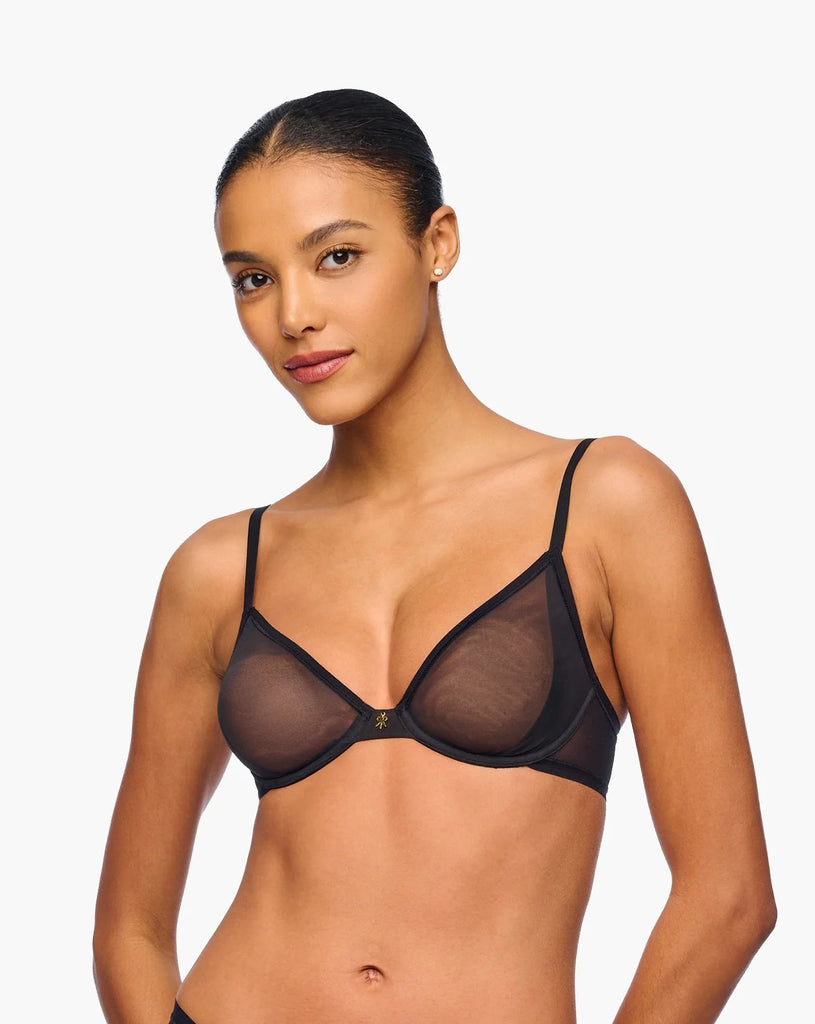 SOIRE Iconic Plunge Unlined Bra in Black