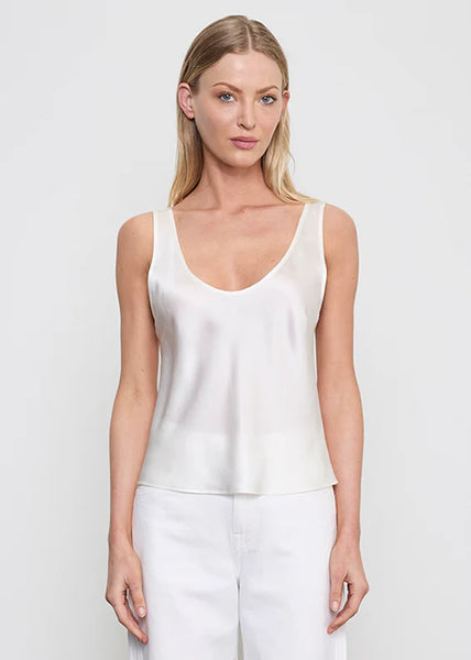 Silk U-Neck Tank in Off-White
