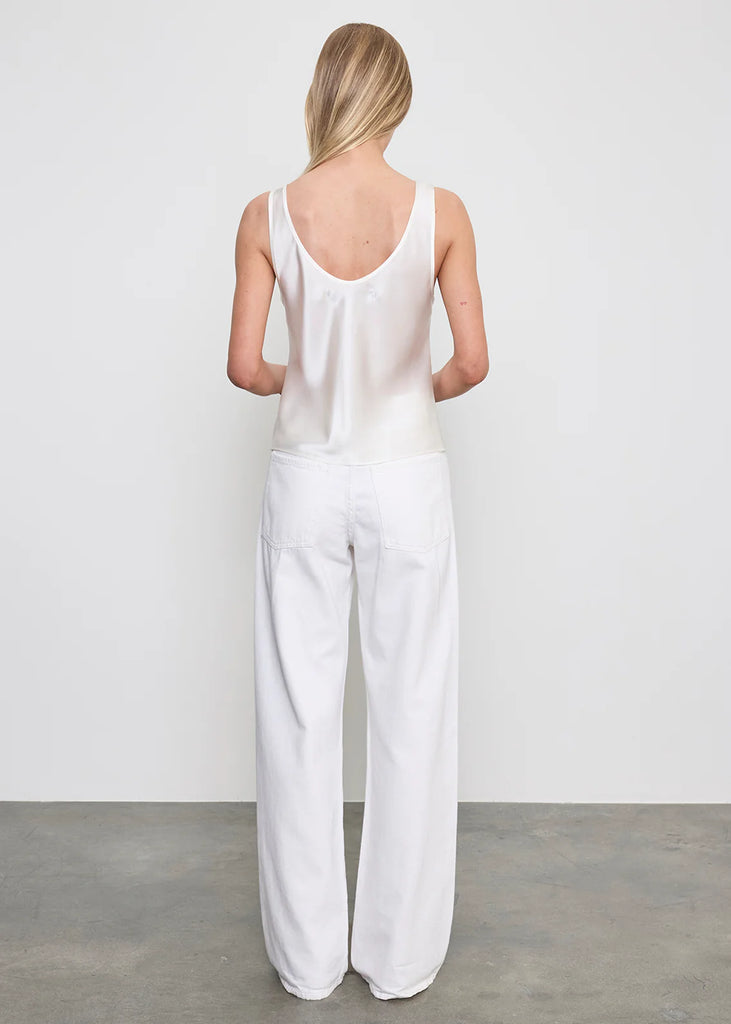 Silk U-Neck Tank in Off-White