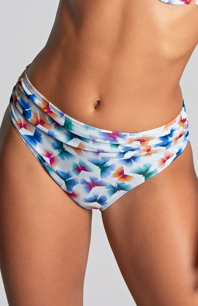 KARA Plunge & Midi Brief Bikini in Flutter Print