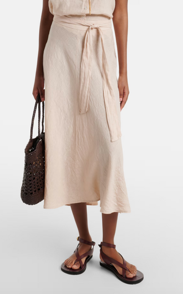 MALINA Linen Skirt in Sand Castle