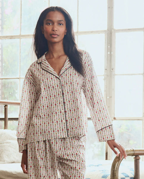 Pajama Shirt in Ribbon Floral