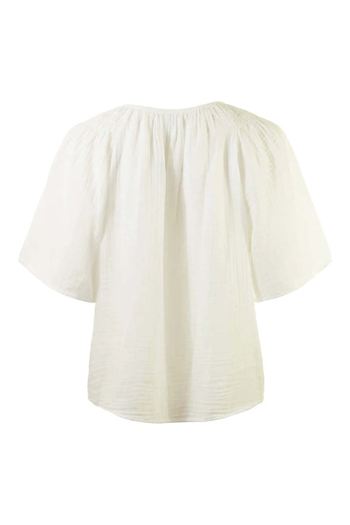 SADIE Smock Shoulder Top in White