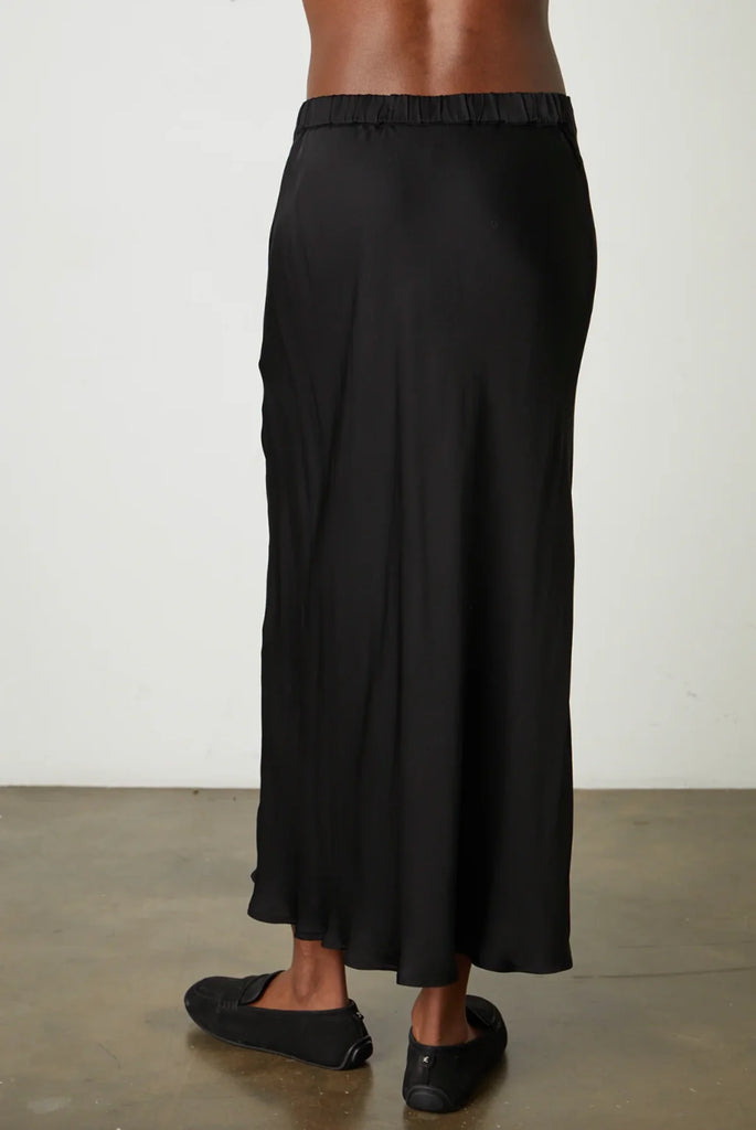 AUBREE Bias Satin Skirt in Black
