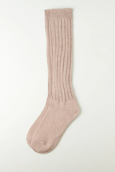 Organic Cotton/Cashmere Slouch Socks in Clay