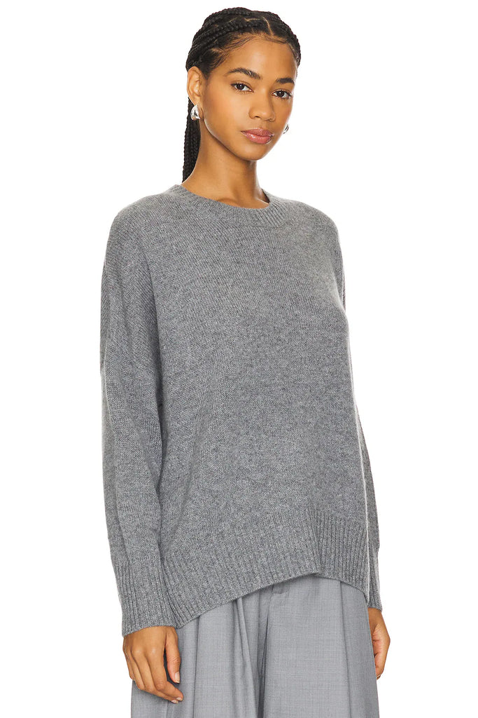 JOEY Cashmere Oversized Crew in Heather Grey