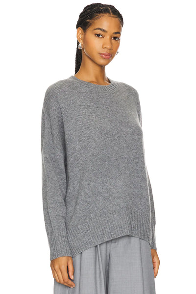 JOEY Cashmere Oversized Crew in Heather Grey