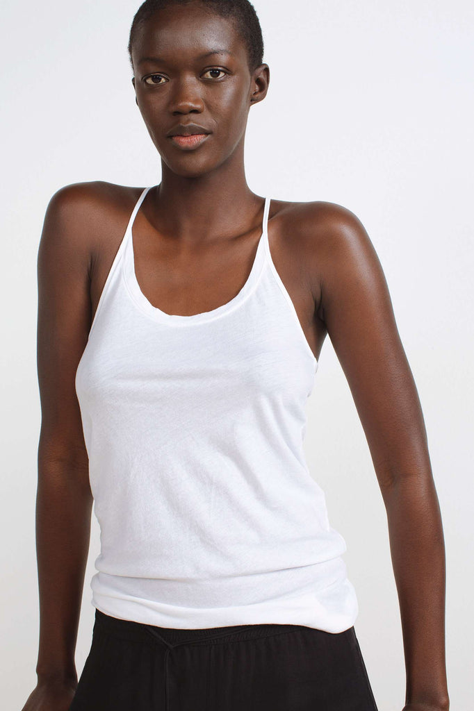 HAIM Racerback Cotton Tank in White