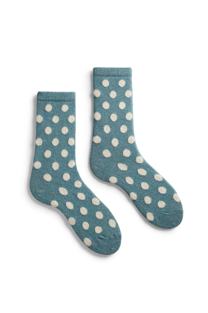 DOT Wool/Cashmere Crew Socks in Mineral