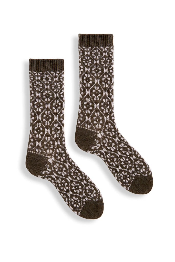 ASTER Wool/Cashmere Socks in Olive