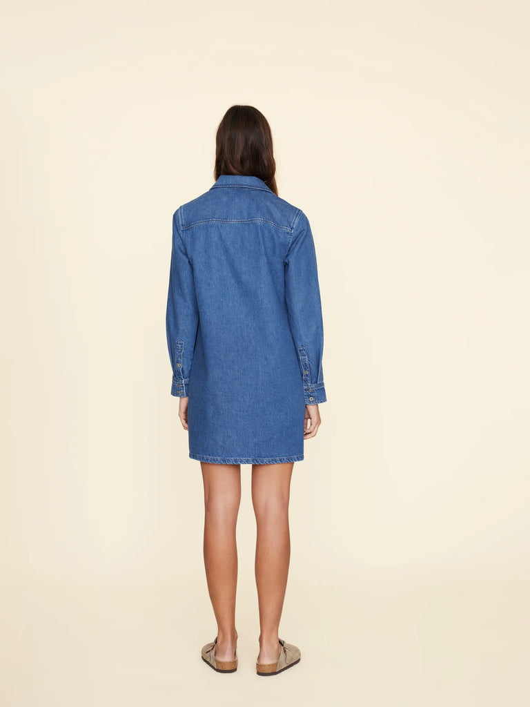 MAX Denim Shift Dress in Mid Blue