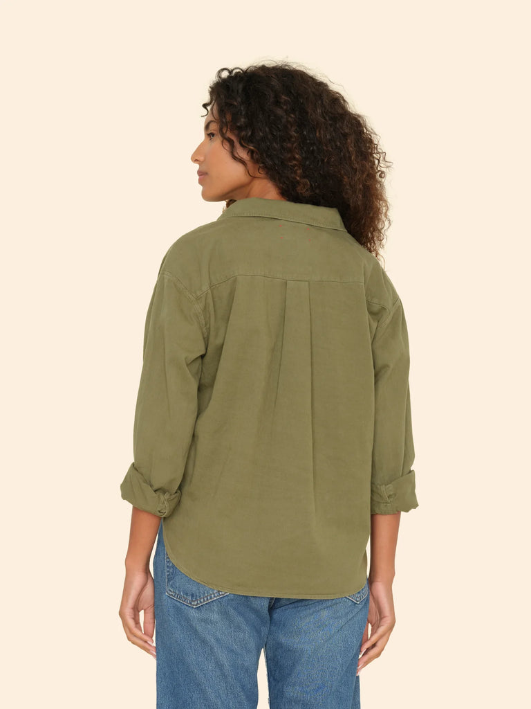 ASHER Twill Button Down in Hazy Sage