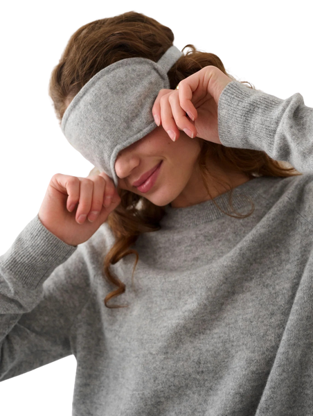 Cashmere Eye Mask in Grey Heather