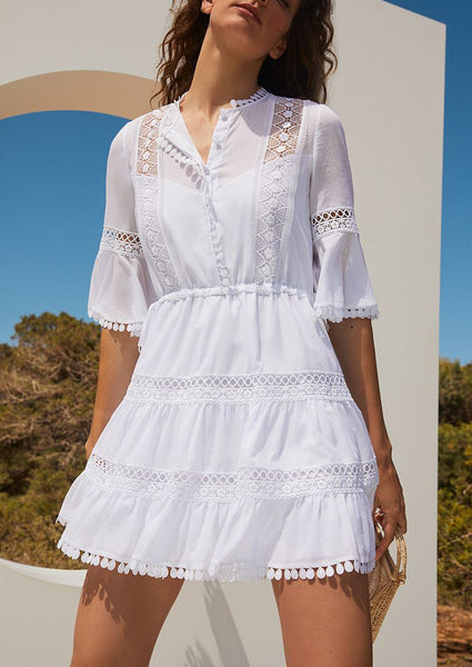 AGATHA Short Dress in White