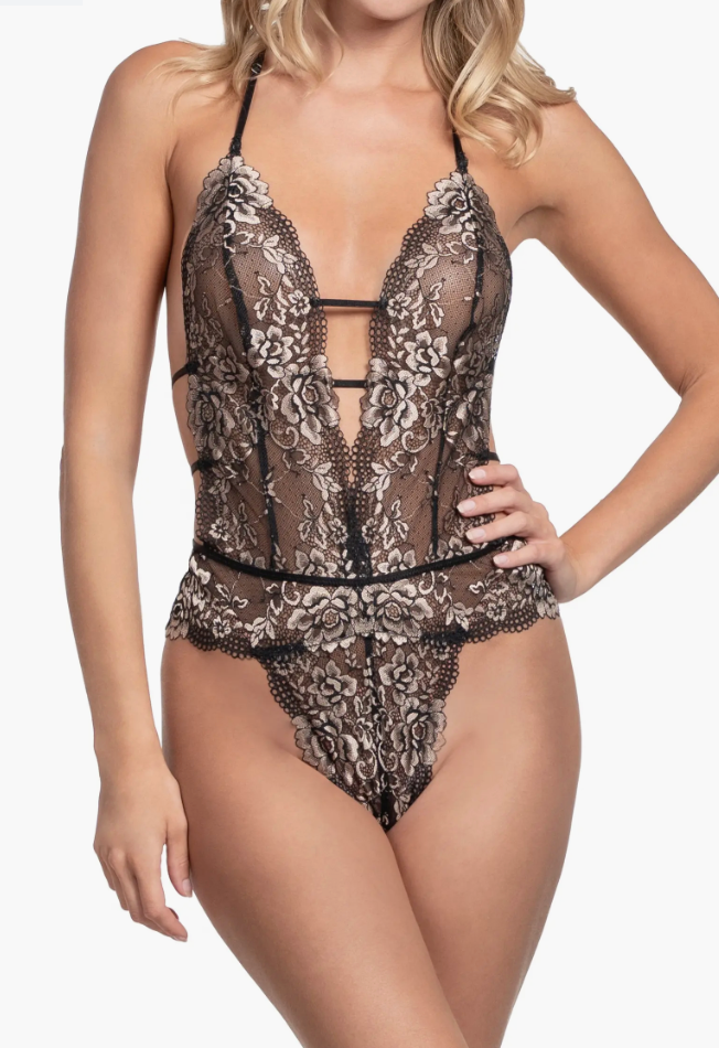 AVIVA Lace Teddy in Black