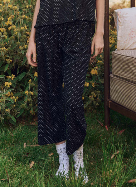 Easy Sleep Pant in Mini Black Polka Dot