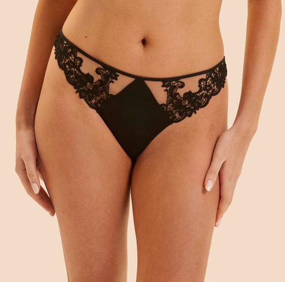 SAGA Thong in Black Tattoo